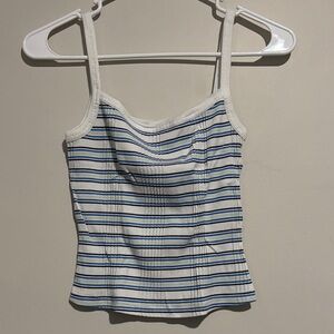 PINK Victoria’s Secret Striped Blue, Green, and White Women's Top